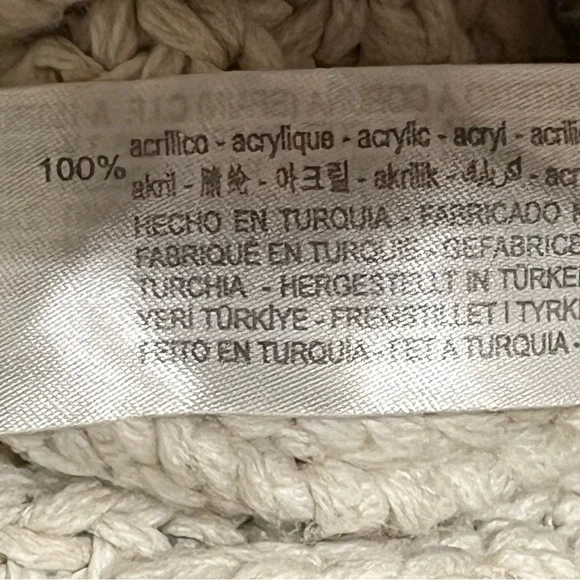 Zara high neck zipp up cardigan sweater, high neck chunky knit, cream, size M - Picture 10 of 11